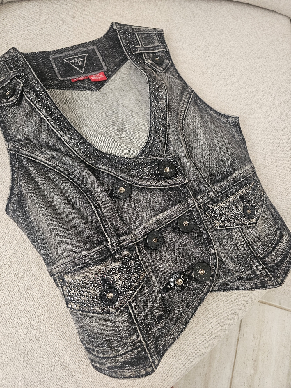 Guess Premium Wash Denim Vest